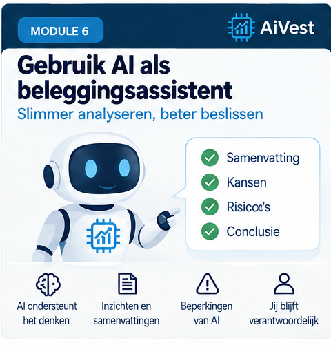 Thumbnail voor Les 6 — Gebruik AI als beleggingsassistent